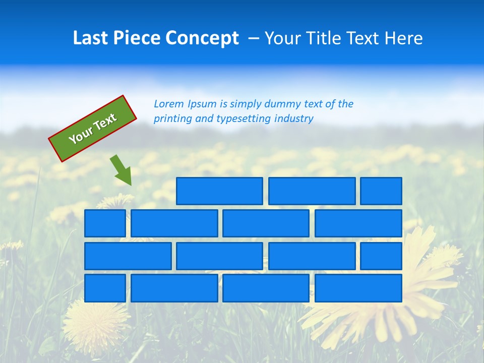 A Field Full Of Yellow Dandelions Under A Blue Sky PowerPoint Template