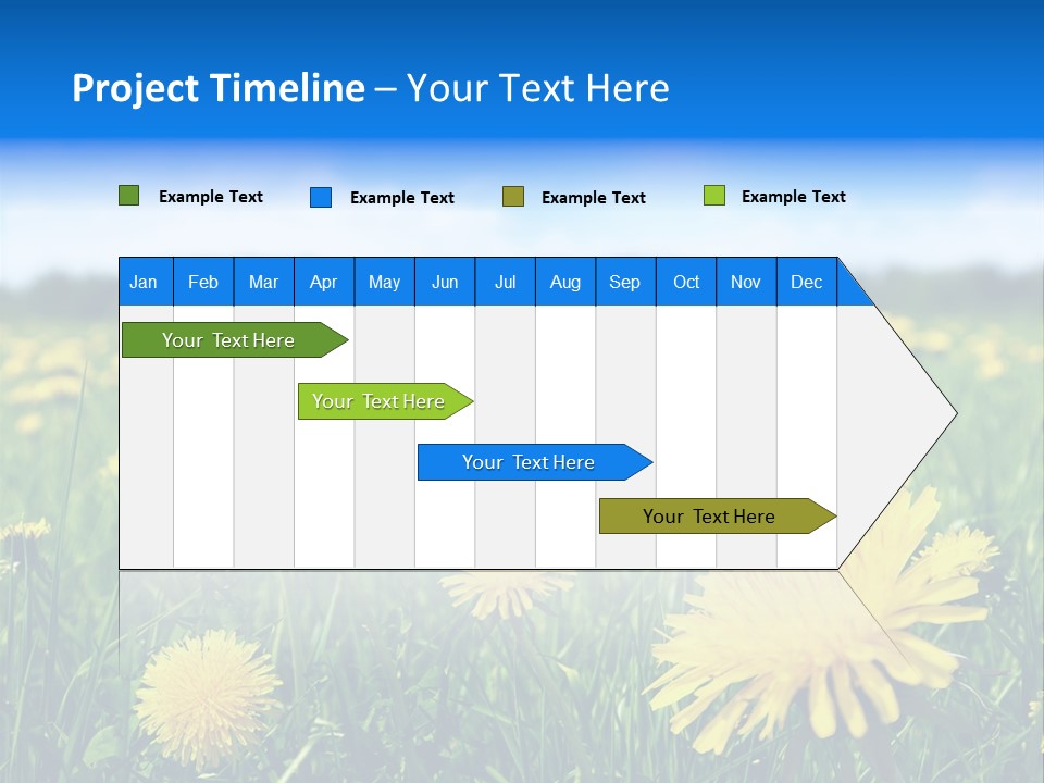 A Field Full Of Yellow Dandelions Under A Blue Sky PowerPoint Template