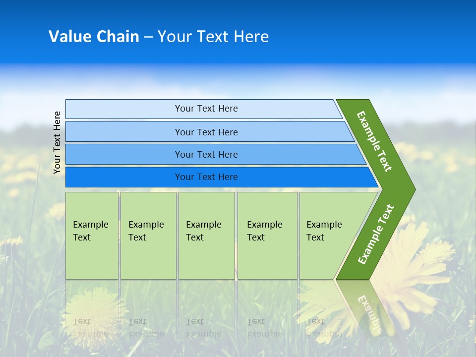 A Field Full Of Yellow Dandelions Under A Blue Sky PowerPoint Template