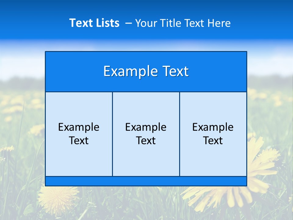A Field Full Of Yellow Dandelions Under A Blue Sky PowerPoint Template