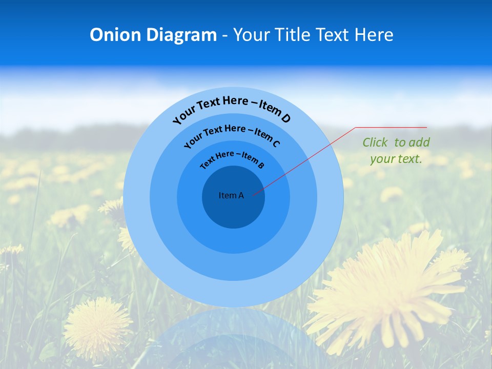 A Field Full Of Yellow Dandelions Under A Blue Sky PowerPoint Template