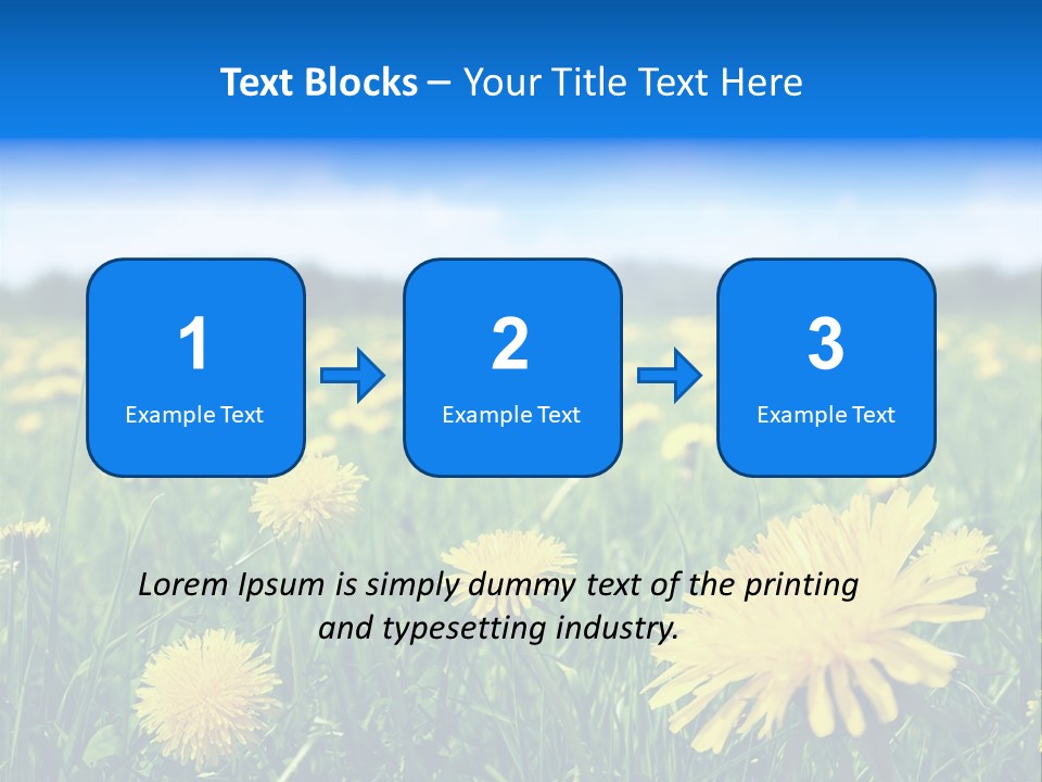 A Field Full Of Yellow Dandelions Under A Blue Sky PowerPoint Template