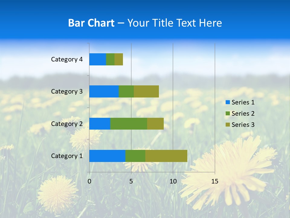 A Field Full Of Yellow Dandelions Under A Blue Sky PowerPoint Template