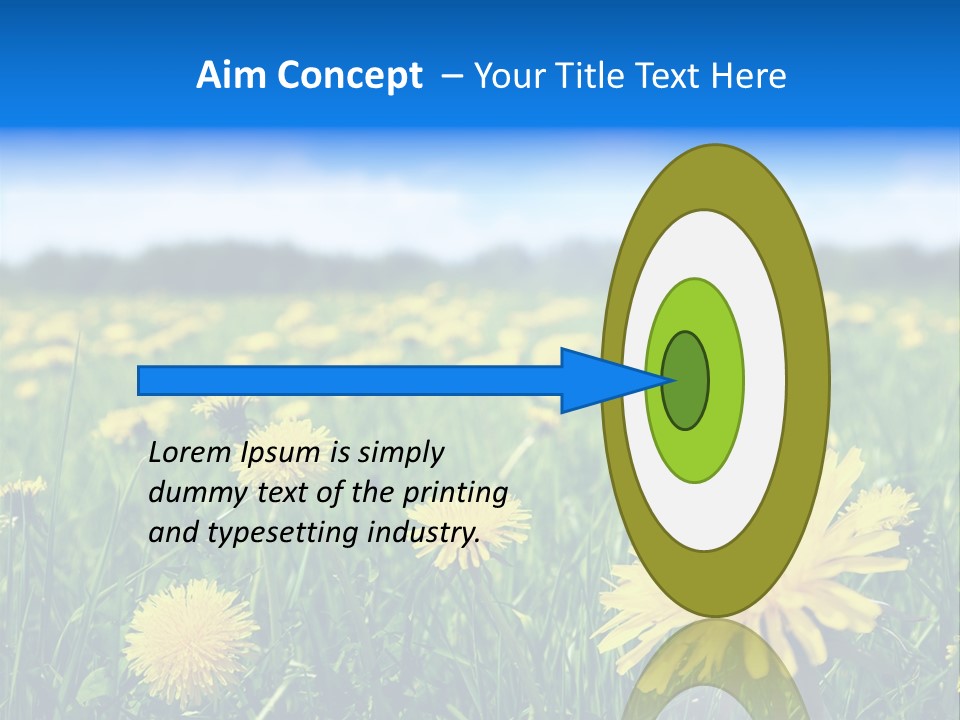 A Field Full Of Yellow Dandelions Under A Blue Sky PowerPoint Template