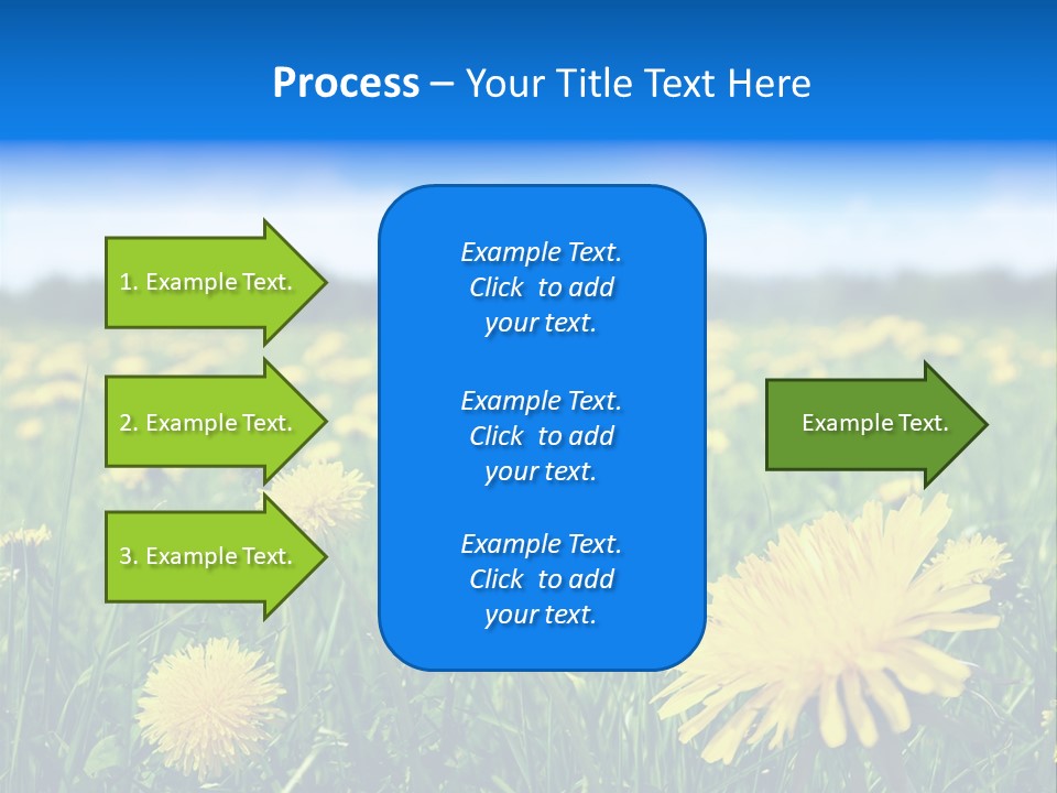 A Field Full Of Yellow Dandelions Under A Blue Sky PowerPoint Template