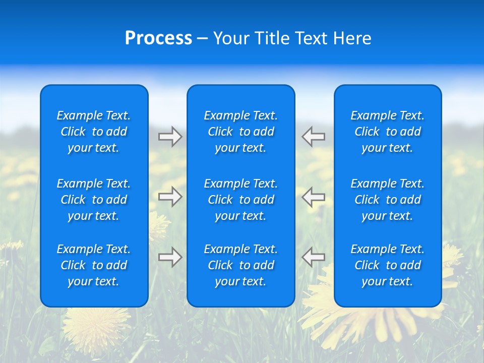 A Field Full Of Yellow Dandelions Under A Blue Sky PowerPoint Template