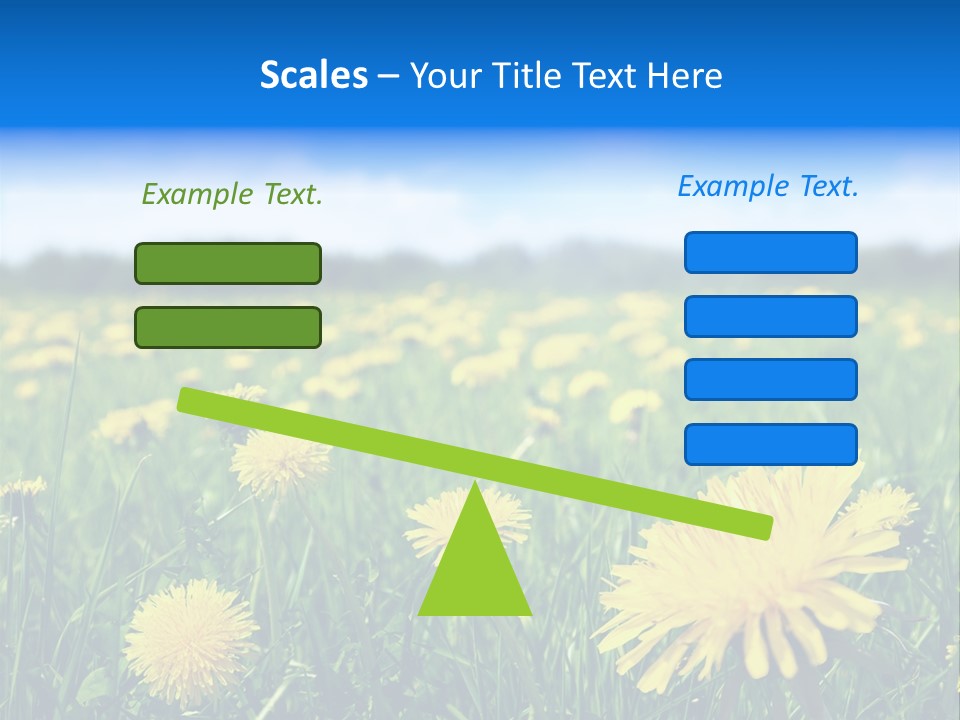 A Field Full Of Yellow Dandelions Under A Blue Sky PowerPoint Template