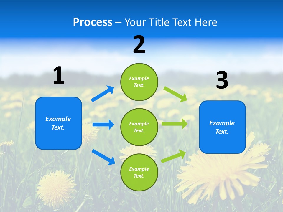 A Field Full Of Yellow Dandelions Under A Blue Sky PowerPoint Template