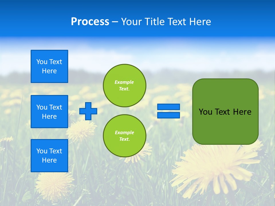 A Field Full Of Yellow Dandelions Under A Blue Sky PowerPoint Template