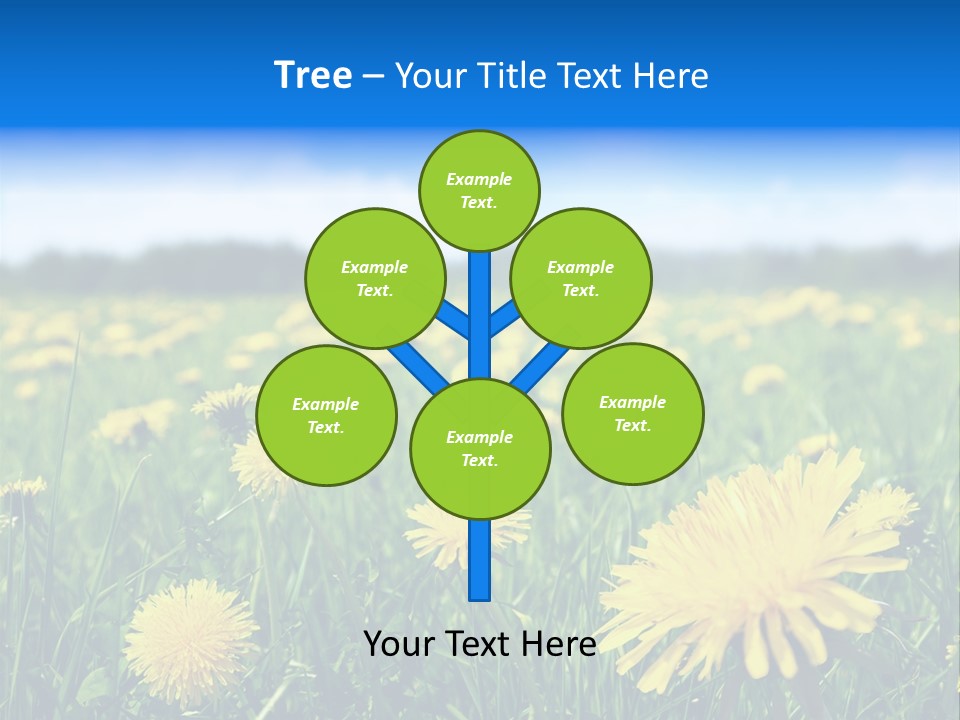 A Field Full Of Yellow Dandelions Under A Blue Sky PowerPoint Template