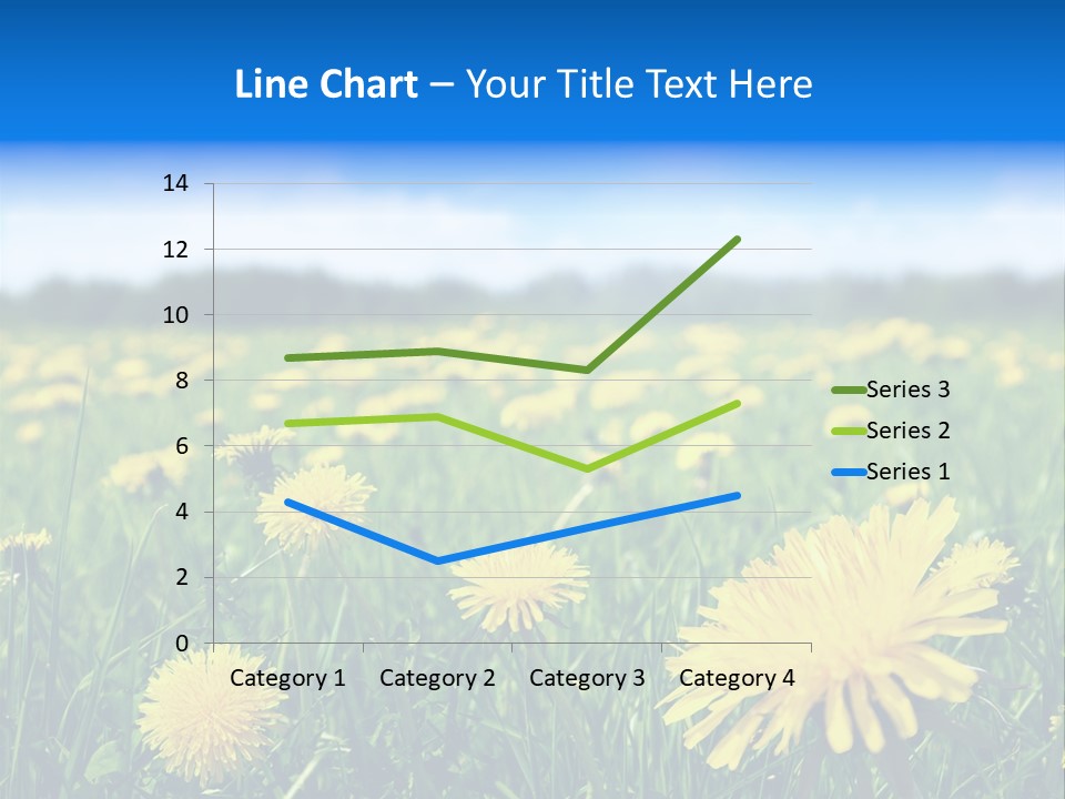 A Field Full Of Yellow Dandelions Under A Blue Sky PowerPoint Template