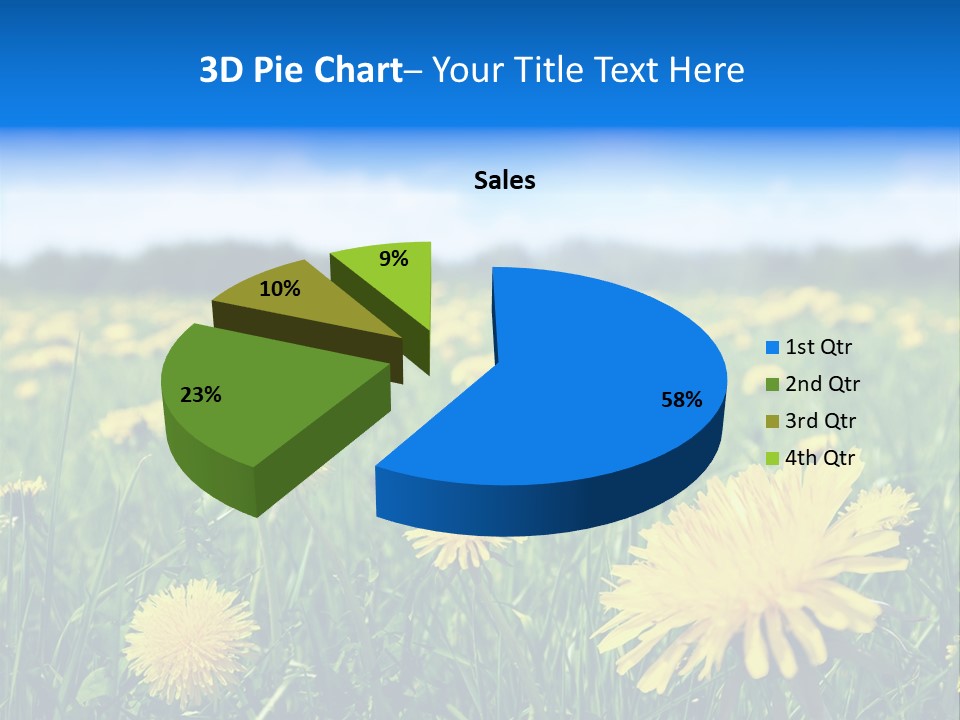 A Field Full Of Yellow Dandelions Under A Blue Sky PowerPoint Template