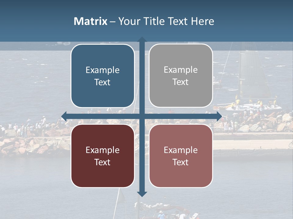 A Sailboat In The Water With A Lot Of Sailboats In The Background PowerPoint Template