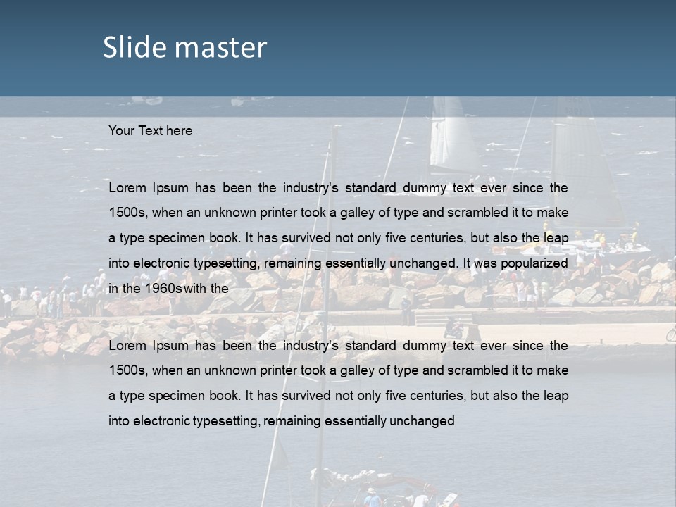 A Sailboat In The Water With A Lot Of Sailboats In The Background PowerPoint Template