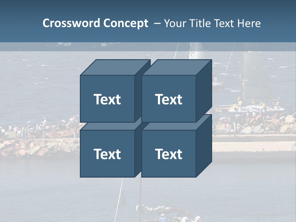 A Sailboat In The Water With A Lot Of Sailboats In The Background PowerPoint Template