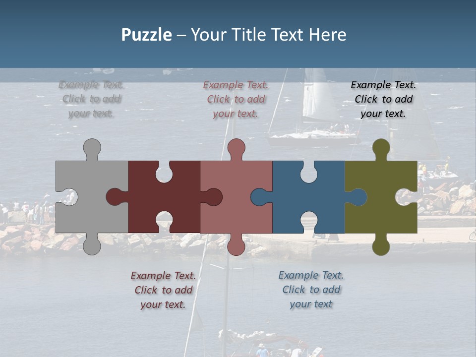 A Sailboat In The Water With A Lot Of Sailboats In The Background PowerPoint Template