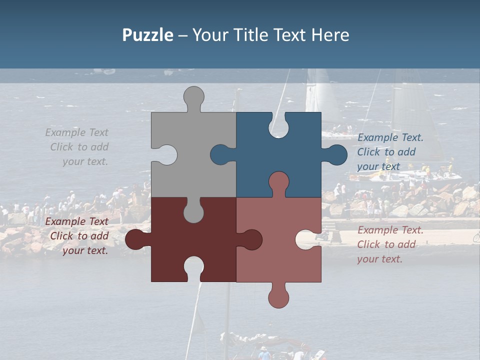 A Sailboat In The Water With A Lot Of Sailboats In The Background PowerPoint Template