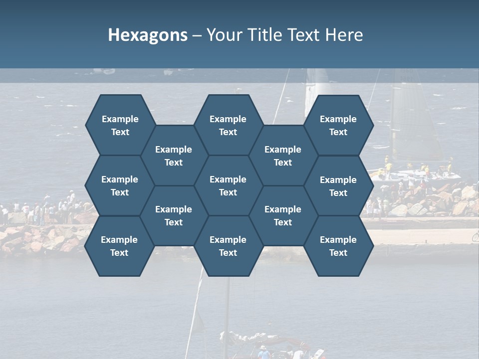 A Sailboat In The Water With A Lot Of Sailboats In The Background PowerPoint Template