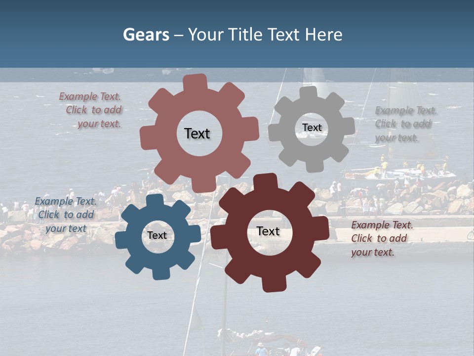 A Sailboat In The Water With A Lot Of Sailboats In The Background PowerPoint Template