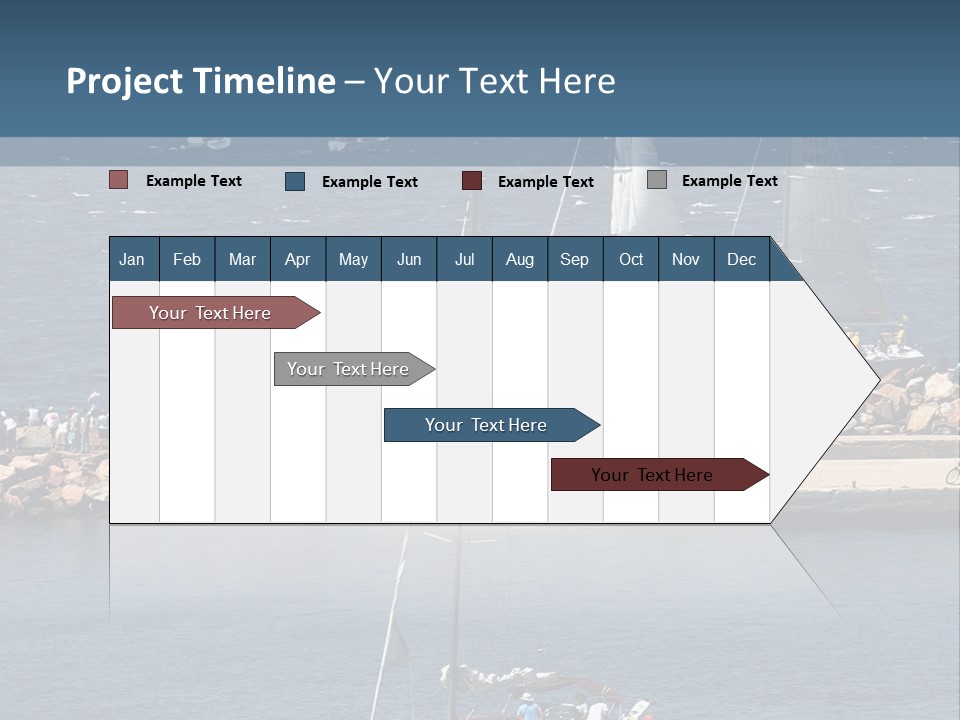 A Sailboat In The Water With A Lot Of Sailboats In The Background PowerPoint Template