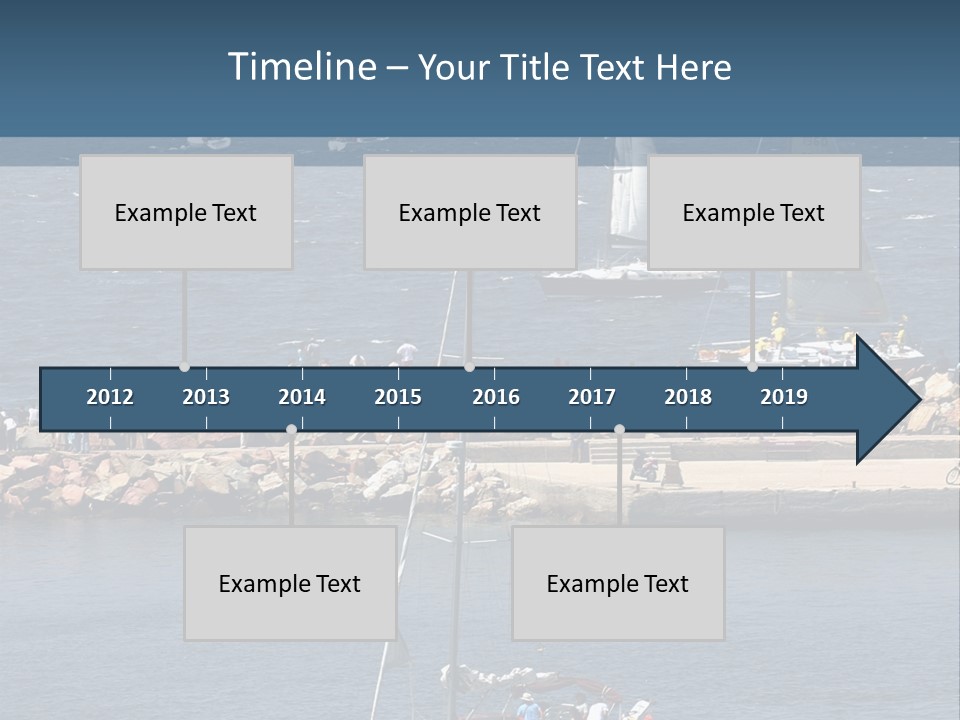 A Sailboat In The Water With A Lot Of Sailboats In The Background PowerPoint Template