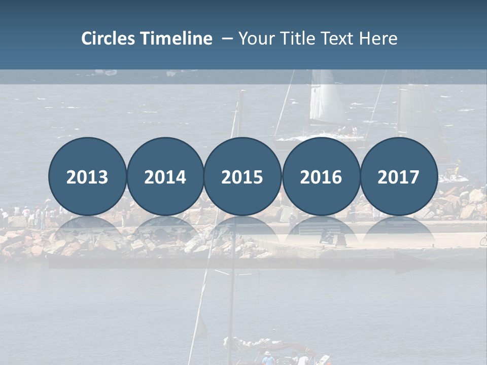 A Sailboat In The Water With A Lot Of Sailboats In The Background PowerPoint Template