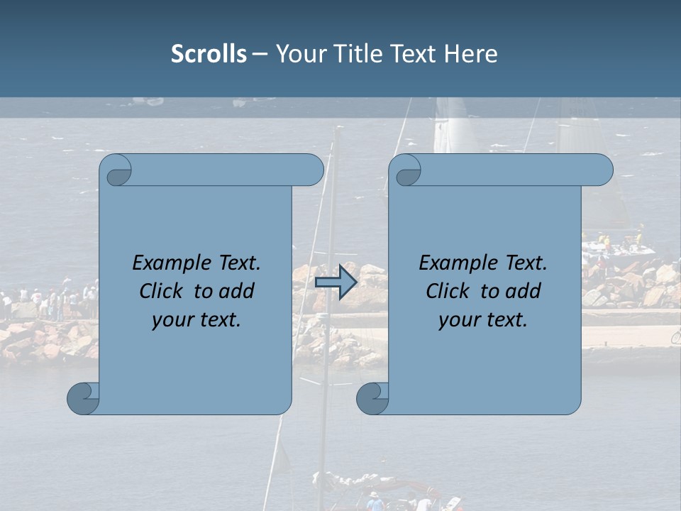 A Sailboat In The Water With A Lot Of Sailboats In The Background PowerPoint Template