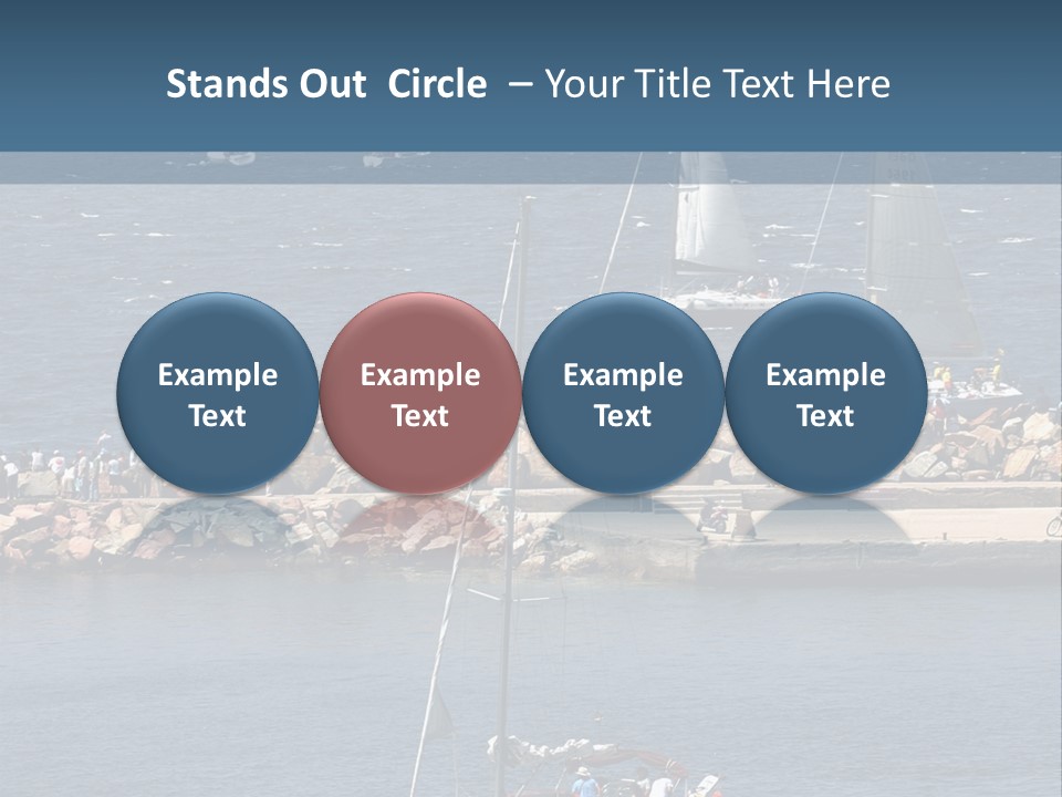 A Sailboat In The Water With A Lot Of Sailboats In The Background PowerPoint Template