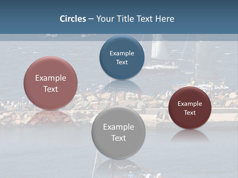 A Sailboat In The Water With A Lot Of Sailboats In The Background PowerPoint Template