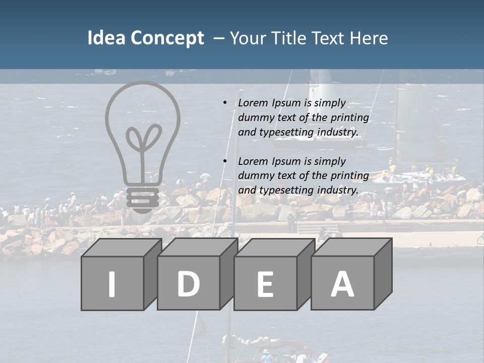 A Sailboat In The Water With A Lot Of Sailboats In The Background PowerPoint Template