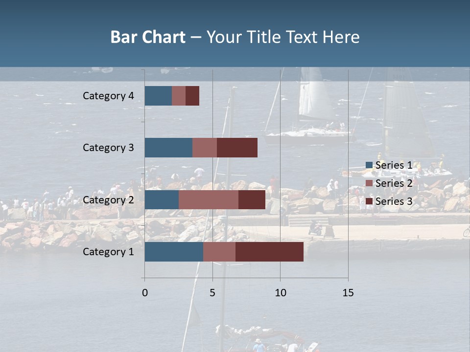 A Sailboat In The Water With A Lot Of Sailboats In The Background PowerPoint Template