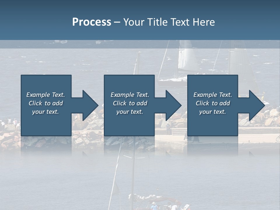A Sailboat In The Water With A Lot Of Sailboats In The Background PowerPoint Template