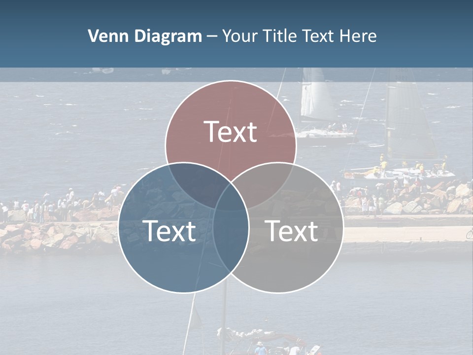 A Sailboat In The Water With A Lot Of Sailboats In The Background PowerPoint Template