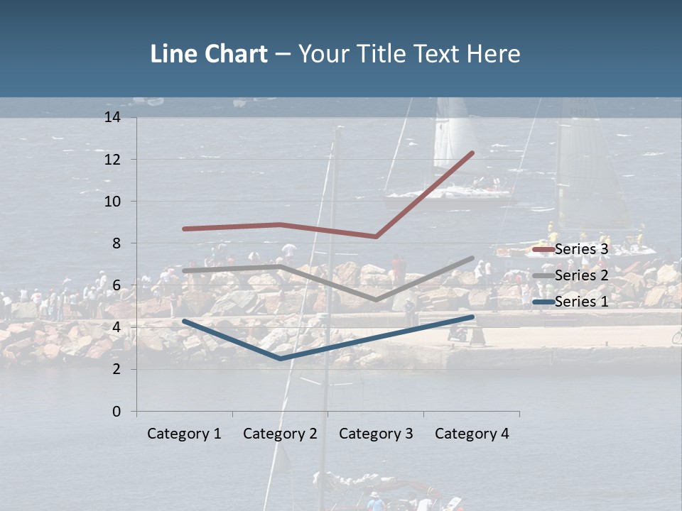 A Sailboat In The Water With A Lot Of Sailboats In The Background PowerPoint Template