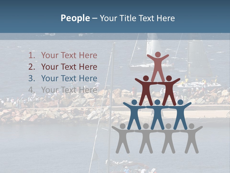 A Sailboat In The Water With A Lot Of Sailboats In The Background PowerPoint Template