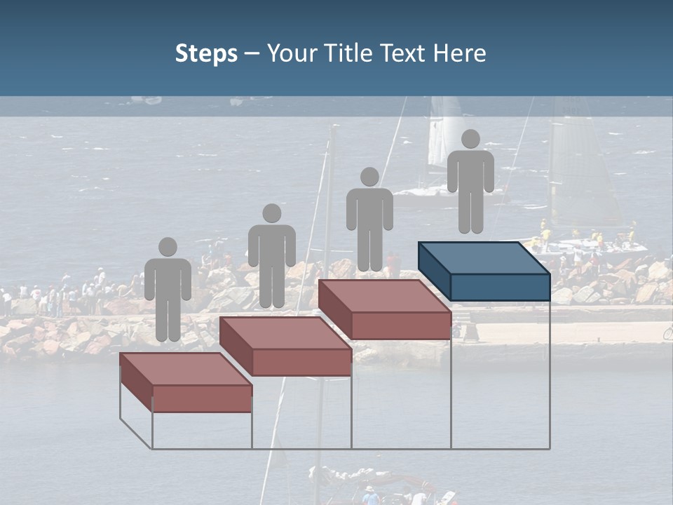 A Sailboat In The Water With A Lot Of Sailboats In The Background PowerPoint Template