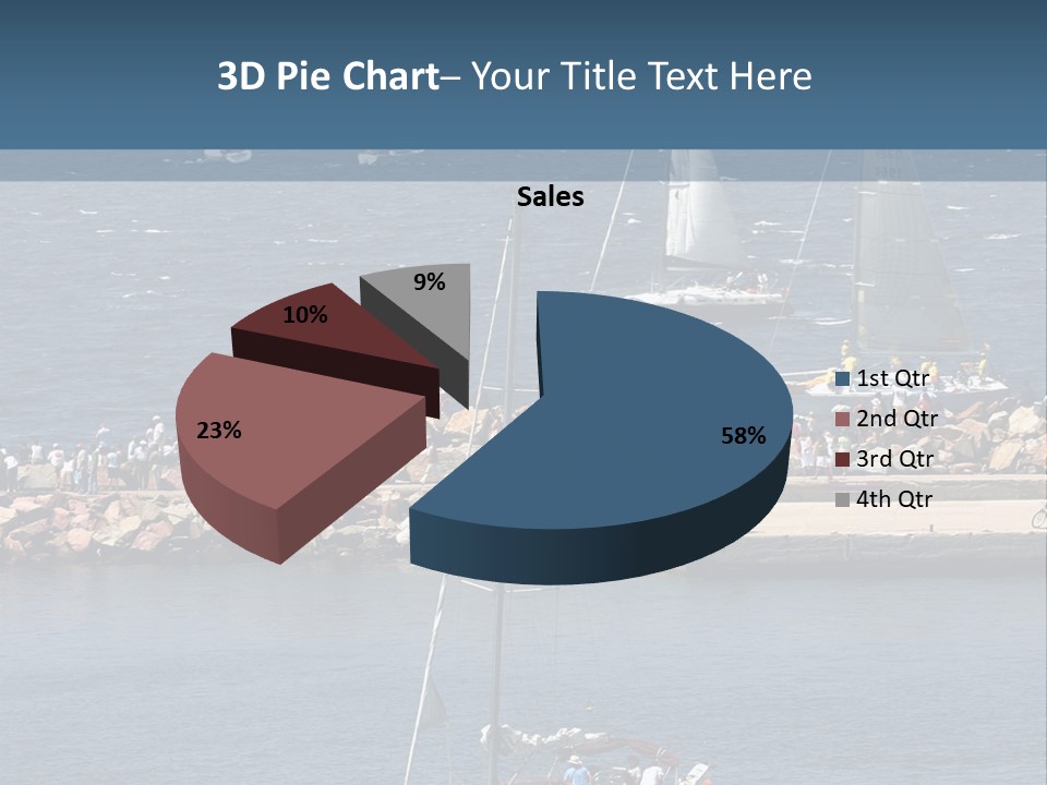 A Sailboat In The Water With A Lot Of Sailboats In The Background PowerPoint Template