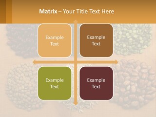 A Wooden Table Topped With Lots Of Different Types Of Beans PowerPoint Template