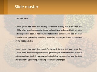 A Wooden Table Topped With Lots Of Different Types Of Beans PowerPoint Template