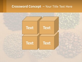 A Wooden Table Topped With Lots Of Different Types Of Beans PowerPoint Template