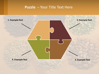 A Wooden Table Topped With Lots Of Different Types Of Beans PowerPoint Template