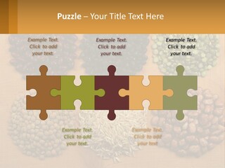 A Wooden Table Topped With Lots Of Different Types Of Beans PowerPoint Template