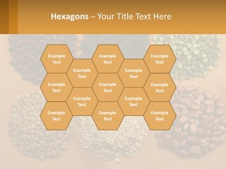 A Wooden Table Topped With Lots Of Different Types Of Beans PowerPoint Template