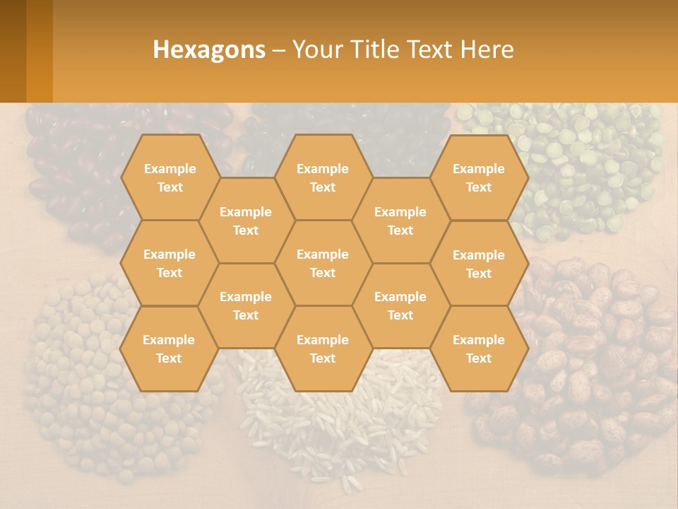 A Wooden Table Topped With Lots Of Different Types Of Beans PowerPoint Template