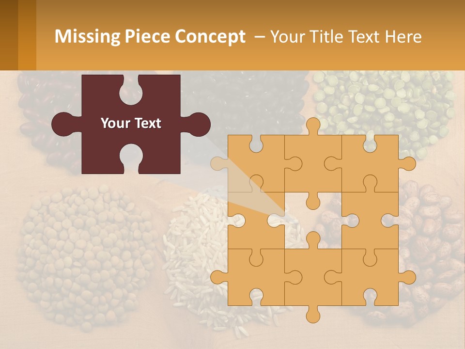 A Wooden Table Topped With Lots Of Different Types Of Beans PowerPoint Template