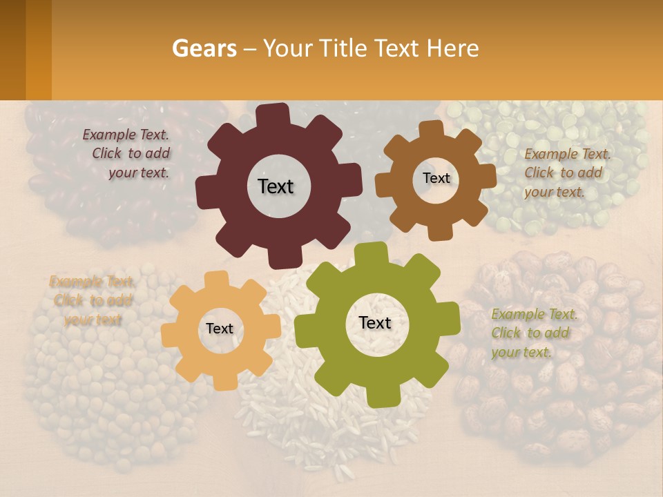 A Wooden Table Topped With Lots Of Different Types Of Beans PowerPoint Template