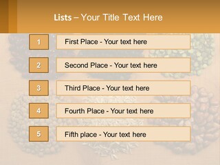 A Wooden Table Topped With Lots Of Different Types Of Beans PowerPoint Template