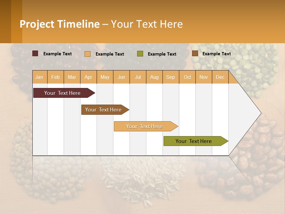 A Wooden Table Topped With Lots Of Different Types Of Beans PowerPoint Template