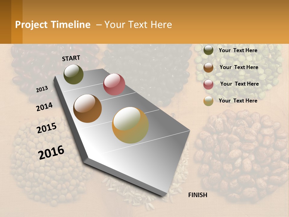 A Wooden Table Topped With Lots Of Different Types Of Beans PowerPoint Template