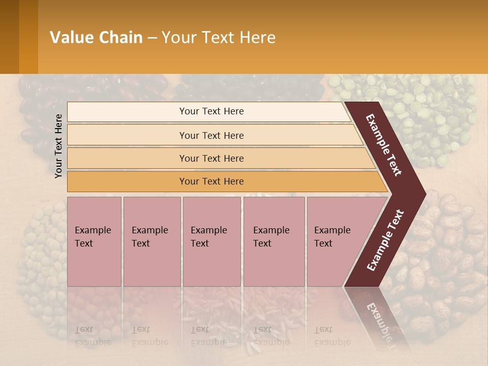 A Wooden Table Topped With Lots Of Different Types Of Beans PowerPoint Template